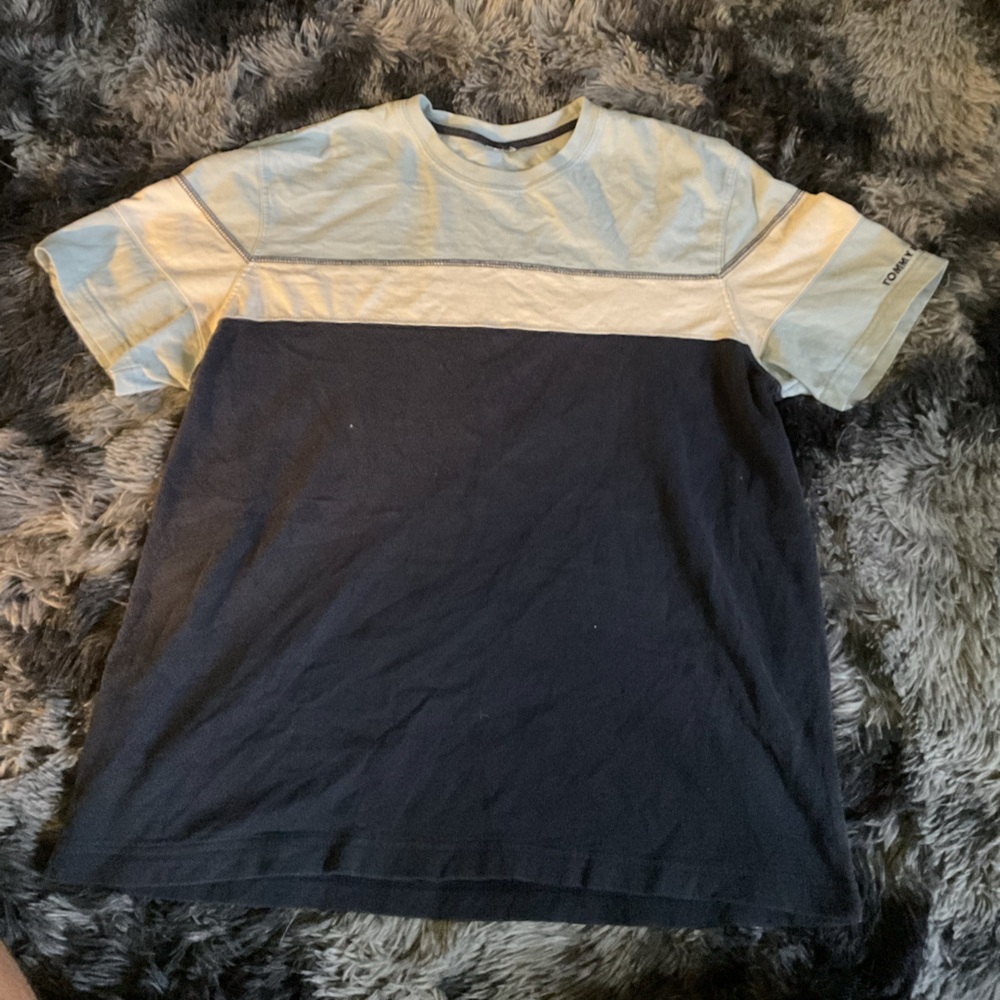 Tommy Hilfiger Navy and Light Blue Tee